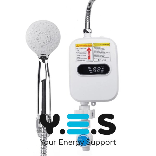 Проточний електроводонагрівач Delimano RX-021 3500W з термостатом та ЖК-екраном