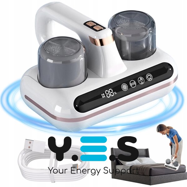 Ручний акумуляторний пилосос для матраців і килимів, бездротовий, з потужним всмоктуванням