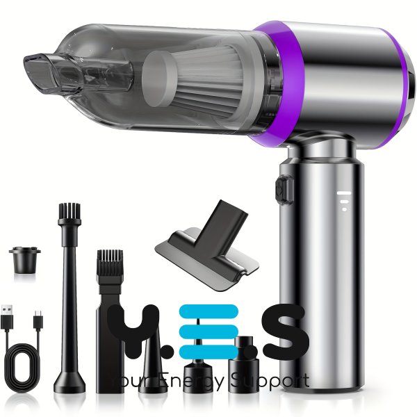 Міні бездротовий автопилосос HL-121, 9 насадок, 2000 мА·год, 100 Вт, 8000 об/хв