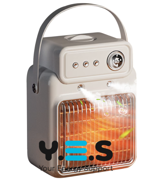 Електрообігрівач 2в1 для дому 1200 Вт: міні + зволожувач і таймер