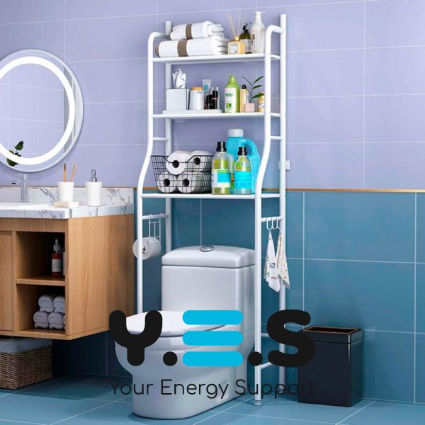 Підлоговий стелаж‑полиця над унітазом для ванної — органайзер для зберігання туалетного приладдя