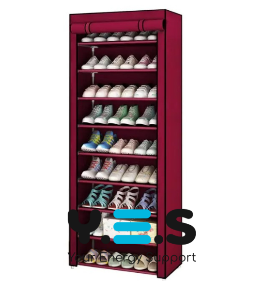 Складна тканинна шафа-стелаж для взуття на 9 полиць, органайзер для зберігання