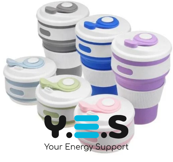 Складана силіконова термочашка-кухоль для кави, чаю та напоїв, 350 мл