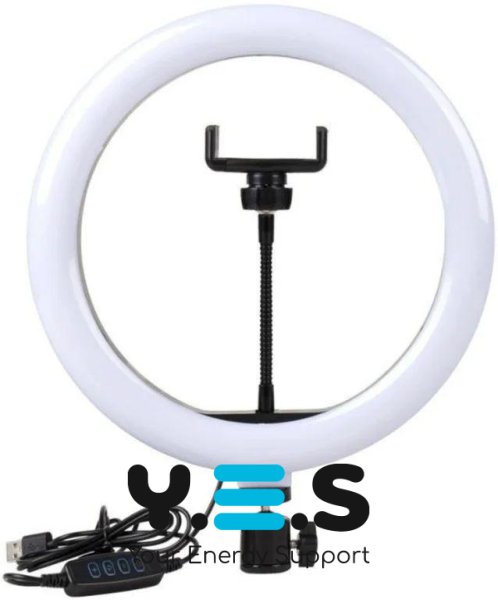 Кільцева LED-лампа S31 33 см USB з кріпленням і тримачем для телефону