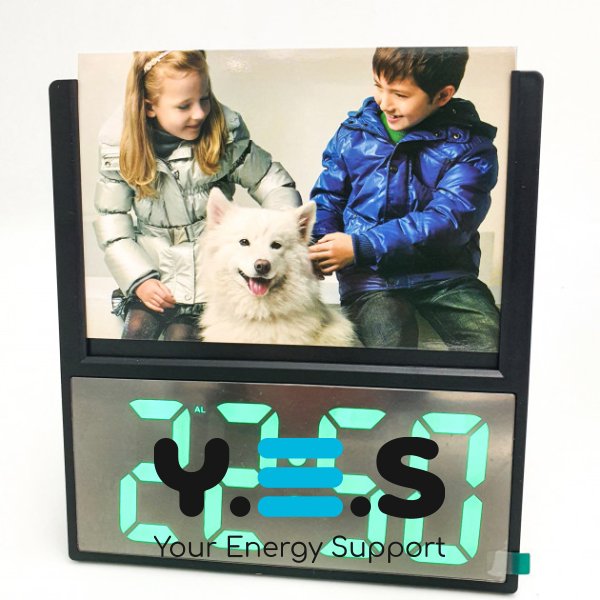 Настільний електронний LED годинник DS-6608 з фоторамкою 10×15 см