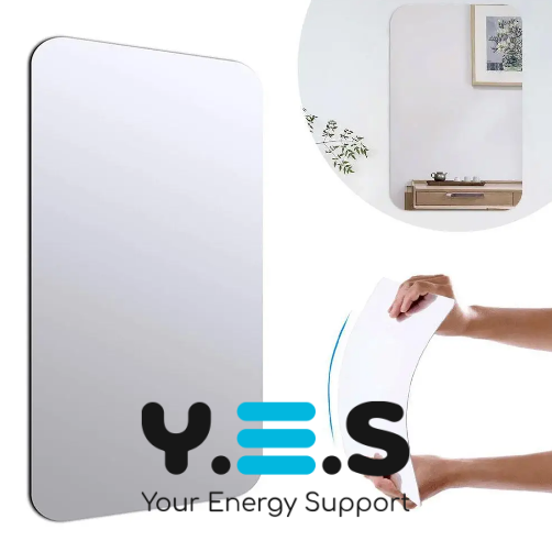 Акрилове самоклейне дзеркало-наклейка на стіну, дзеркальна плівка 27×42 см