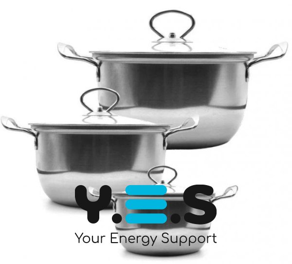 Набір каструль Unique UN-5074 з нержавіючої сталі, скляні термостійкі кришки, 6 предметів