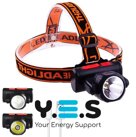 Налобний акумуляторний ліхтарик BAILONG BL-2001 з USB-зарядкою