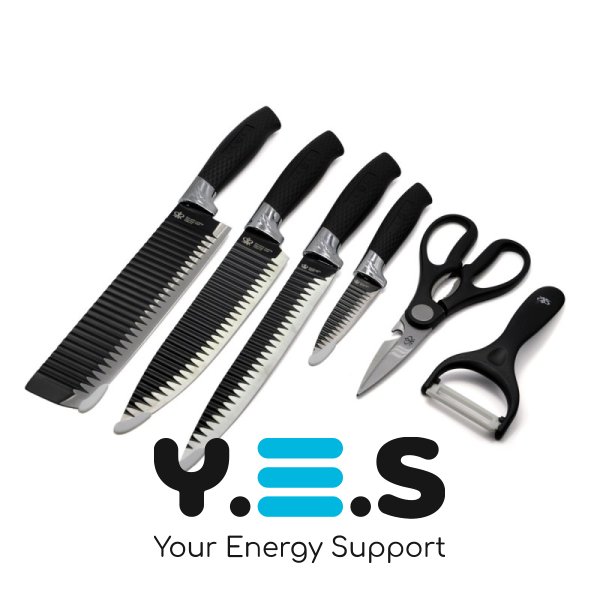 Набір кухонних ножів UNIQUE UN-1821 з нержавіючої сталі, господарські обробні, 6 предметів