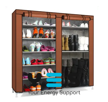 Тканинна шафа-органайзер для взуття Shoe Cabinet, 2 секції з поличками