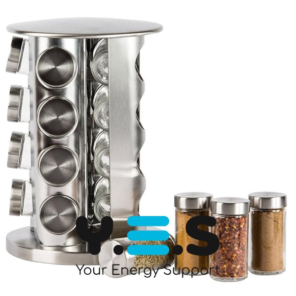 Карусель-набір для спецій Spice Carousel: обертова підставка + 16 баночок для приправ