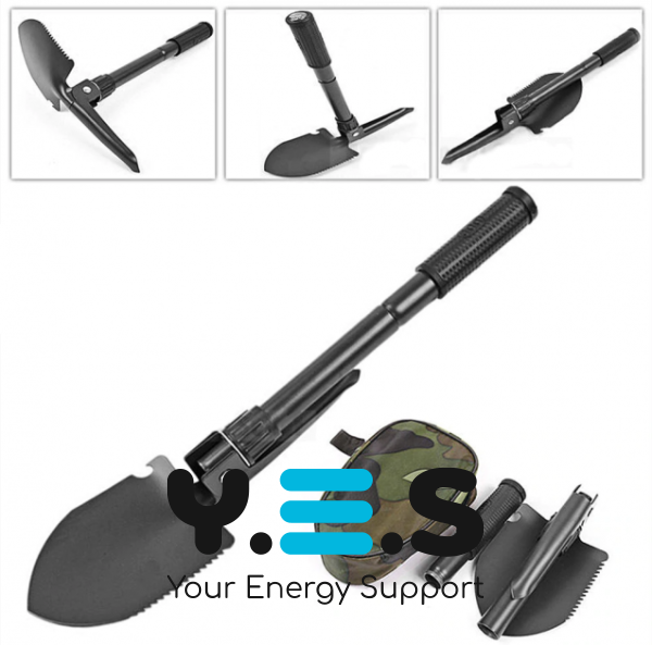 Похідна саперна міні-лопата туристична, компактна складна 5-в-1