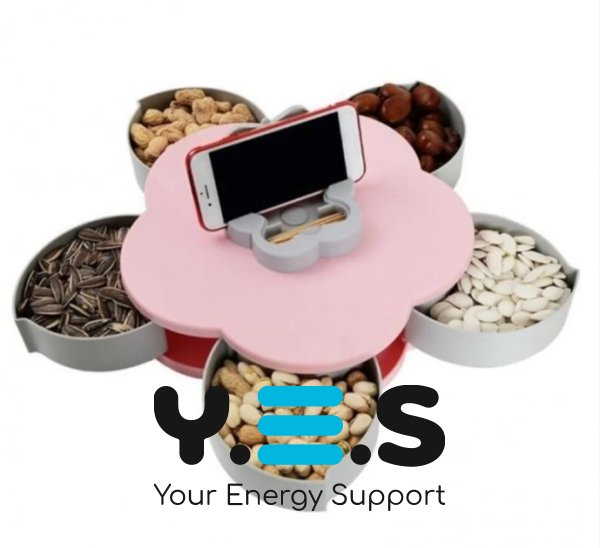 Менажниця-квітка для закусок і фруктів з підставкою для телефону, тарілка-цукерниця-органайзер