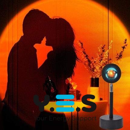 Проекційна лампа RED SUNSET LAMP USB з ефектом червоного заходу сонця