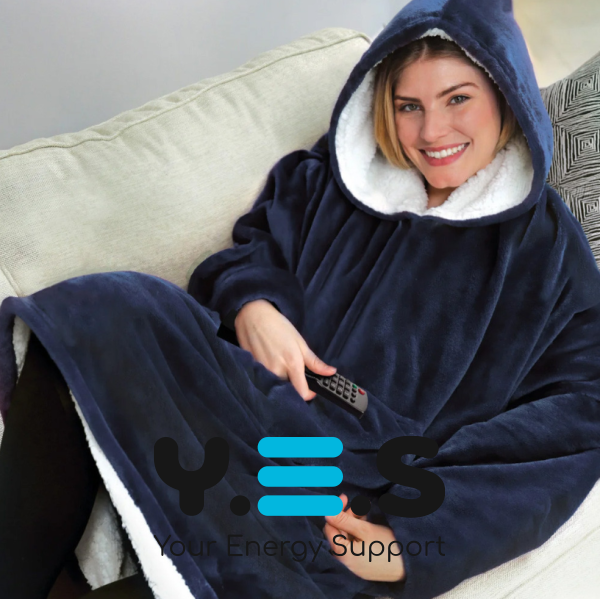 Двостороння худі-ковдра Huggle Hoodie Blanket з капюшоном, синя