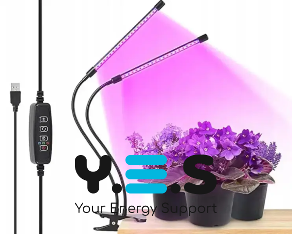 Подвійна гнучка фітолампа 30 Вт для рослин з таймером і регулюванням яскравості