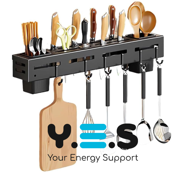 Настінний підвісний тримач-органайзер для ножів і кухонних аксесуарів, підставка для приладів