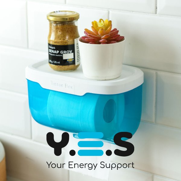 Водонепроникний пластиковий бокс-органайзер Tissue Box: тримач туалетного паперу/серветок з поличкою для ванної кімнати