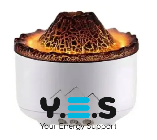 Ультразвуковий зволожувач-дифузор «Вулкан» з ефектом полум’я та підсвіткою, 360 мл