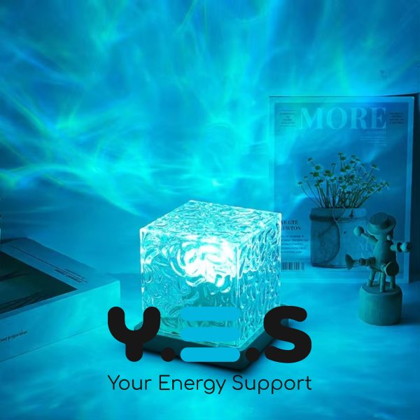 Настільний RGB світильник-нічник USB з проекцією хвиль «ефект води» та пультом ДК