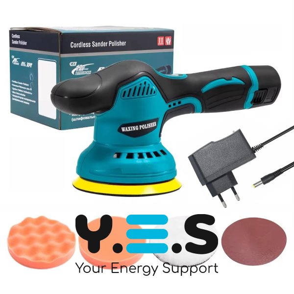 Бездротова полірувальна машинка YK49: акумуляторна ручна з насадками для шліфування й полірування