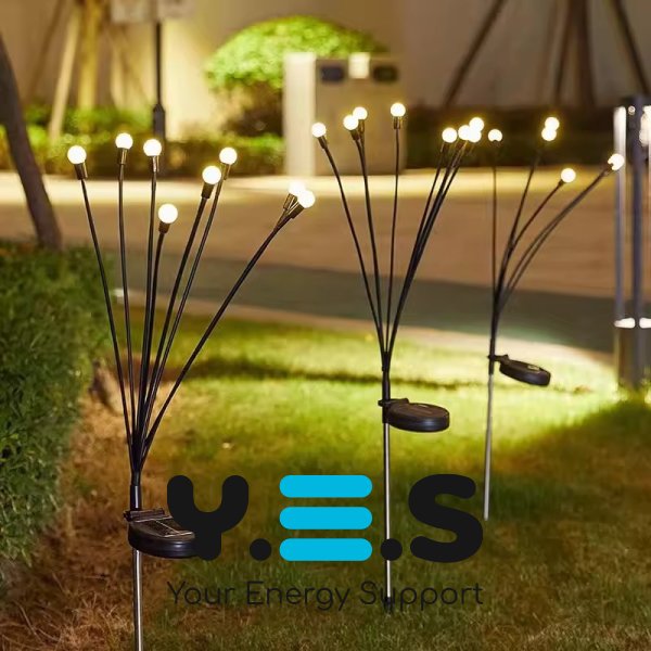 Садовий LED світильник «Світлячок» на сонячній батареї, 6 лампочок, вуличний ландшафтний