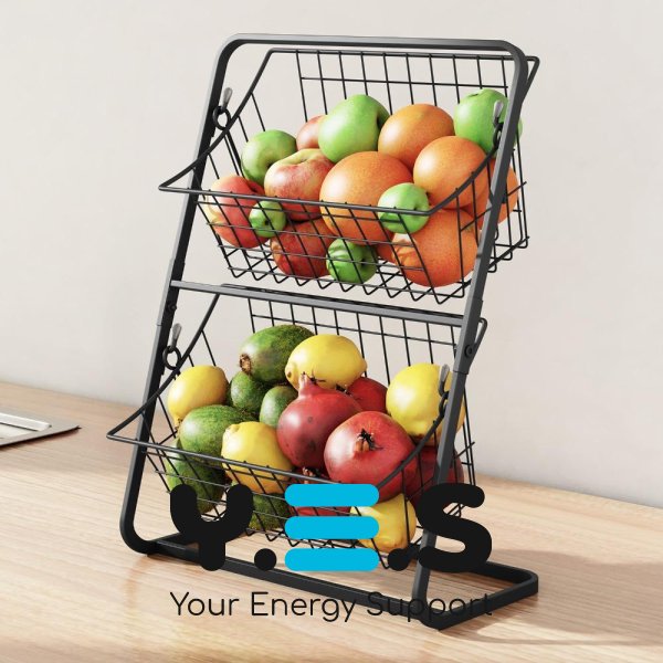 Металевий універсальний органайзер для кухні: кошик для овочів і фруктів / 08777