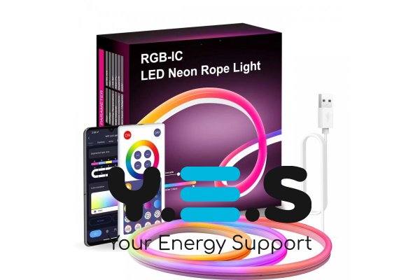 Гнучка неонова LED стрічка RGB 5 м з керуванням зі смартфона (Neon Strip)