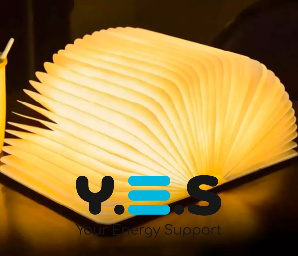 Складана LED лампа-книга з акумулятором 14,5×10,5×2,5 см, нічник зі змінною яскравістю