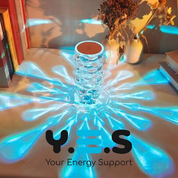 Настільна лампа-нічник Crystal Diamond RGB, кришталевий акумуляторний світильник, 16 кольорів