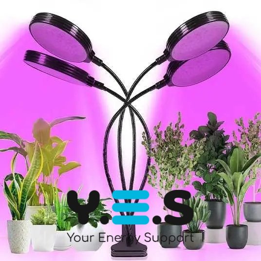 Фітолампа LED для рослин: кругла, 4 головки, таймер і регулювання яскравості