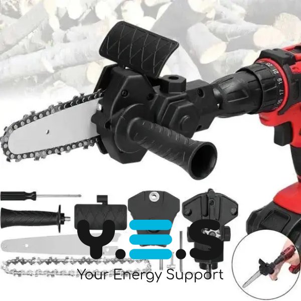 Ланцюгова насадка‑пила 4" для дриля/шуруповерта — універсальний адаптер для різання деревини