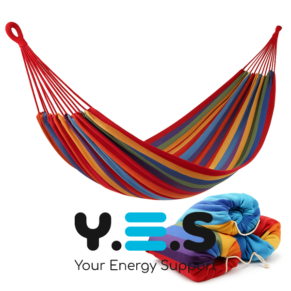 Садовий двомісний підвісний гамак 150×200 см, бавовняний для дачі, дому та відпочинку на природі