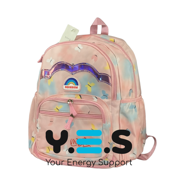 Дитячий шкільний рюкзак-портфель Rainbow NA-4 для дівчаток, рожевий, веселка