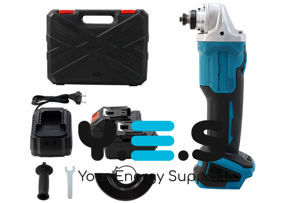 Акумуляторна кутова шліфмашина (болгарка) 48V 125 мм, безщіткова, професійна, 2 акумулятори