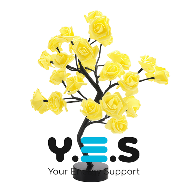 Декоративний LED-світильник «Дерево з трояндами», 33 см