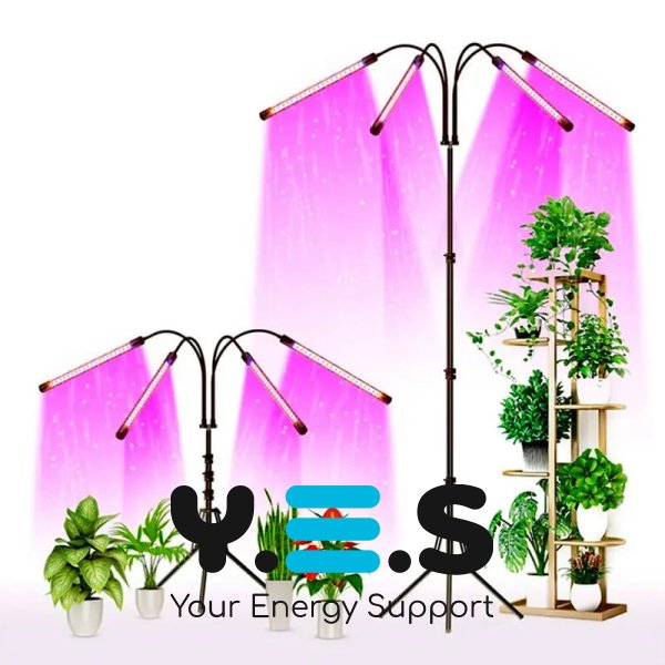 Світлодіодна фітолампа LED на штативі для росту рослин і розсади, 4 лінії освітлення