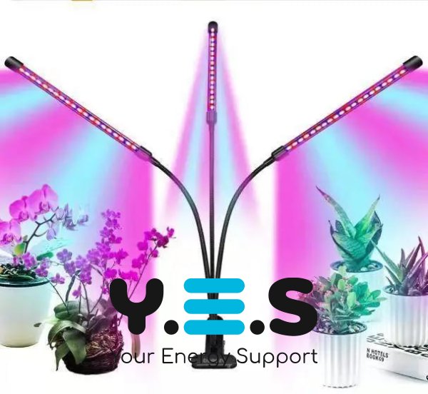 Фітолампа для рослин 3 лампи — гнучкий LED-фітосвітильник на прищіпці для розсади й кімнатних рослин