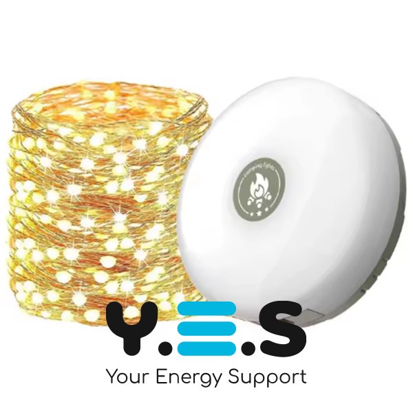 Кемпінговий підвісний ліхтар з гірляндою 20 м, USB, акумуляторний