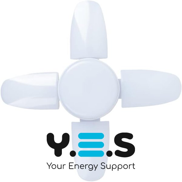 Світлодіодна лампа-«вентилятор» складна 4 лопаті E27 KK-202, 60W