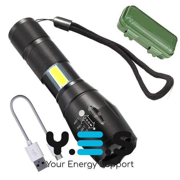 Тактичний водонепроникний ліхтар BAILONG BL-29-T6, USB Micro заряджання