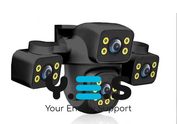 Вулична Wi‑Fi IP‑камера відеоспостереження 12MP HD, 3 об’єктиви (потрійна) з боковими лінзами