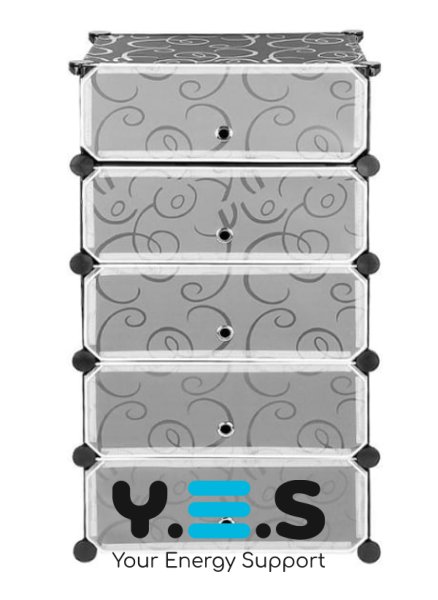 Збірна пластикова шафа-органайзер для дому 37×37×90 см, модульна шафа для взуття