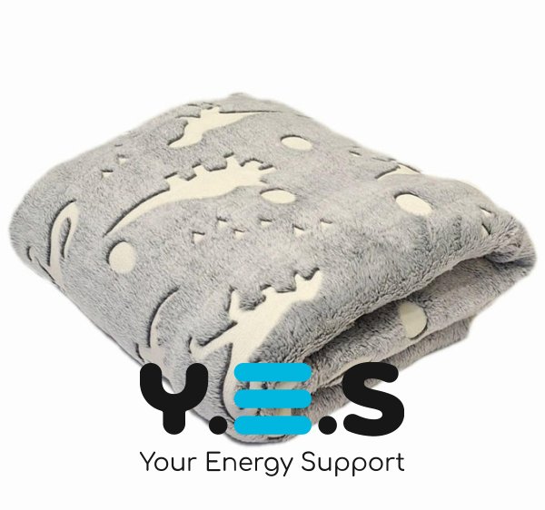 Світний у темряві флісовий плед «Динозаври» 100×150 см