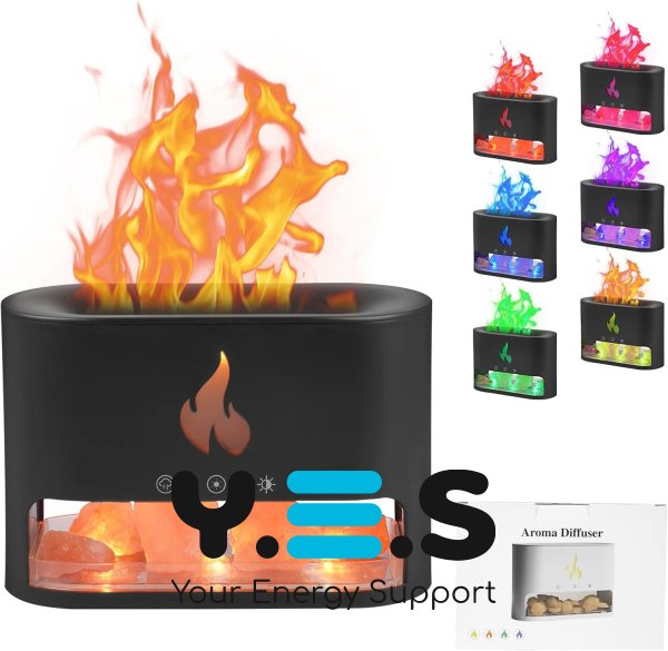 Лампа-аромадифузор Docsal Flame 3в1: LED-підсвічування та зволожувач повітря