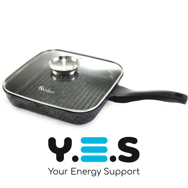 Сковорода-гриль UNIQUE UN-4012 28 см, прямокутна, гранітне покриття, для готування без жиру