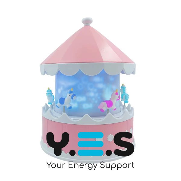 Нічник‑проєктор LED від USB «Карусель» з пультом, 21 слайд, змінні дитячі проєкції