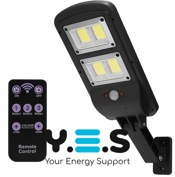 Світлодіодний вуличний прожектор LL-68T з датчиком руху, сонячною панеллю та пультом ДК