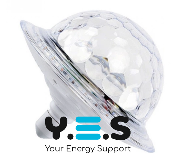 Світлодіодна обертова лампа RD-7202 з Bluetooth: диско-куля з динаміком у патрон для вечірок