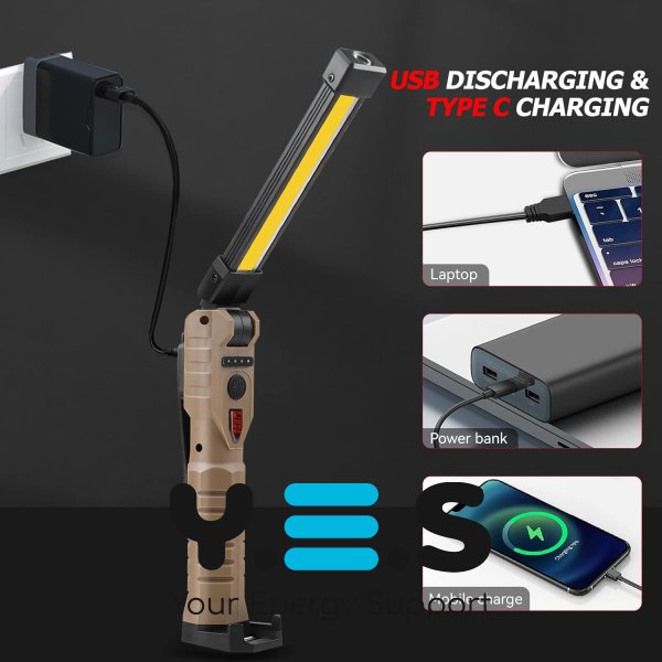 Акумуляторний кемпінговий ліхтар COB L08-2 з магнітним кріпленням, багатофункціональний ручний